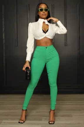 $5 Super Swank High Waist Stretchy Jeans - Kelly Green