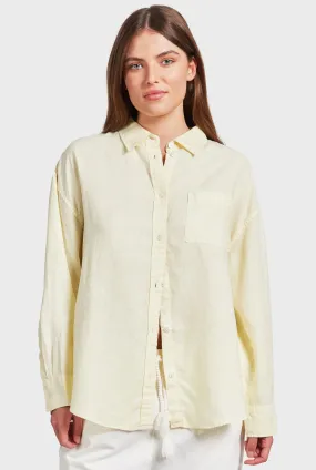ACADEMY WOMENS - Hampton Linen Shirt Pine Lemon