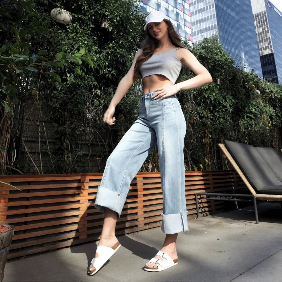 Artemis Denim high rise wide leg jeans