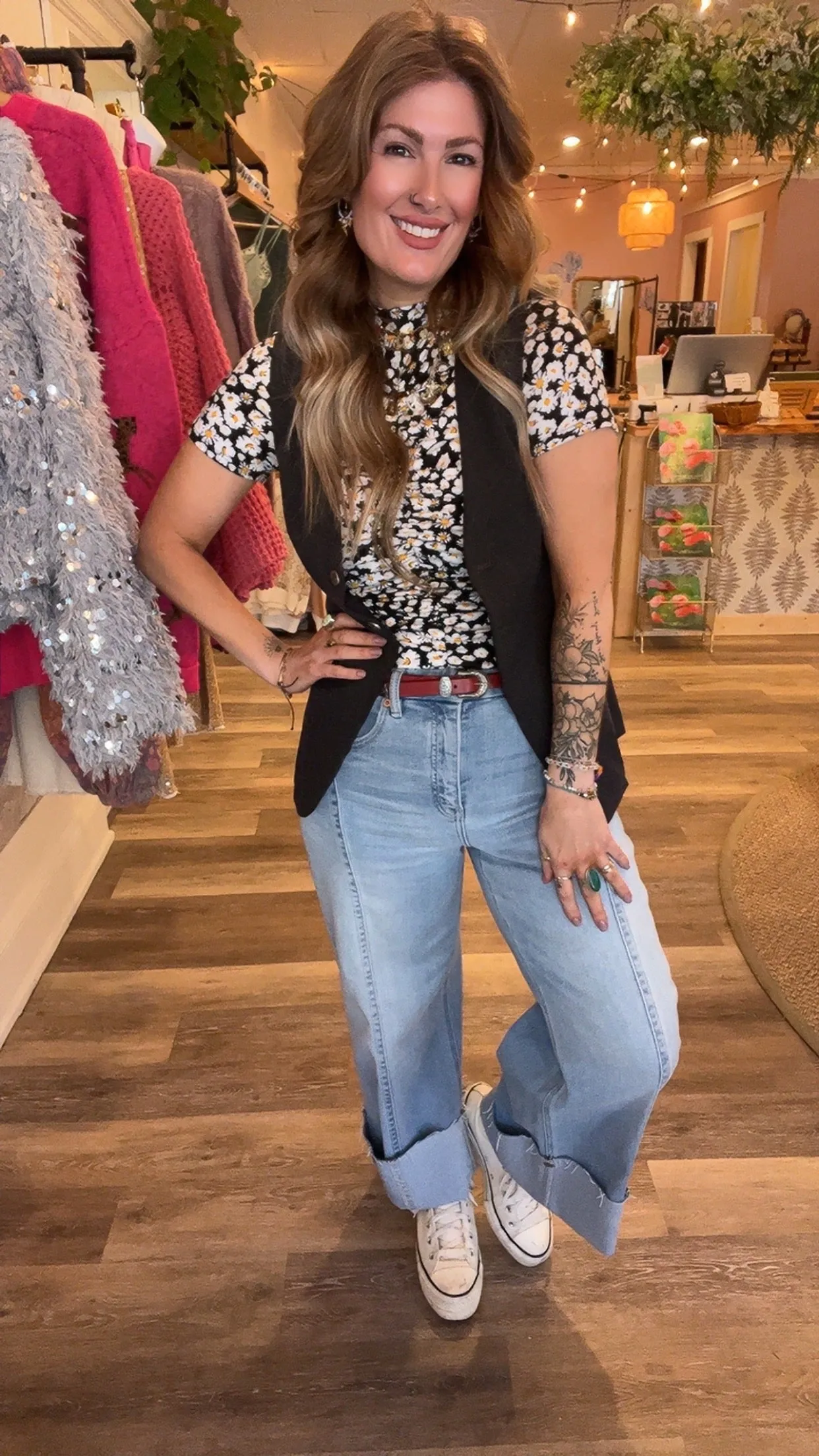 Artemis Denim high rise wide leg jeans