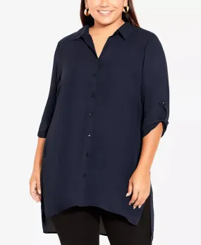 AVENUE Plus Size Longline Blouse Top