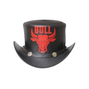Black Bull Style Leather Top Hat