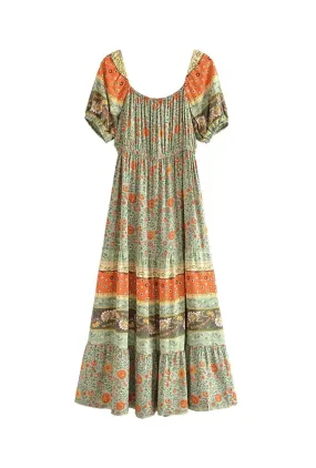 Boho Dress - Sundress - Smocked Dress Nova in Pink and Green