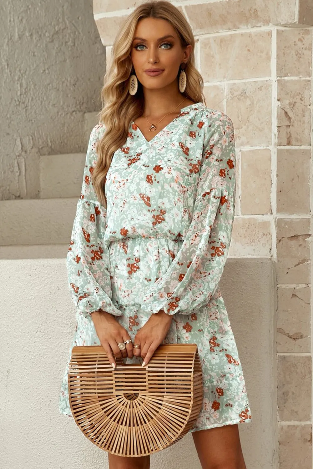 Boho Floral Mini Dress