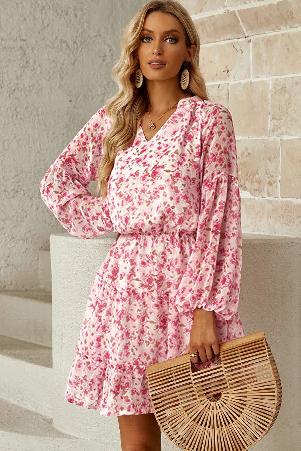 Boho Floral Mini Dress
