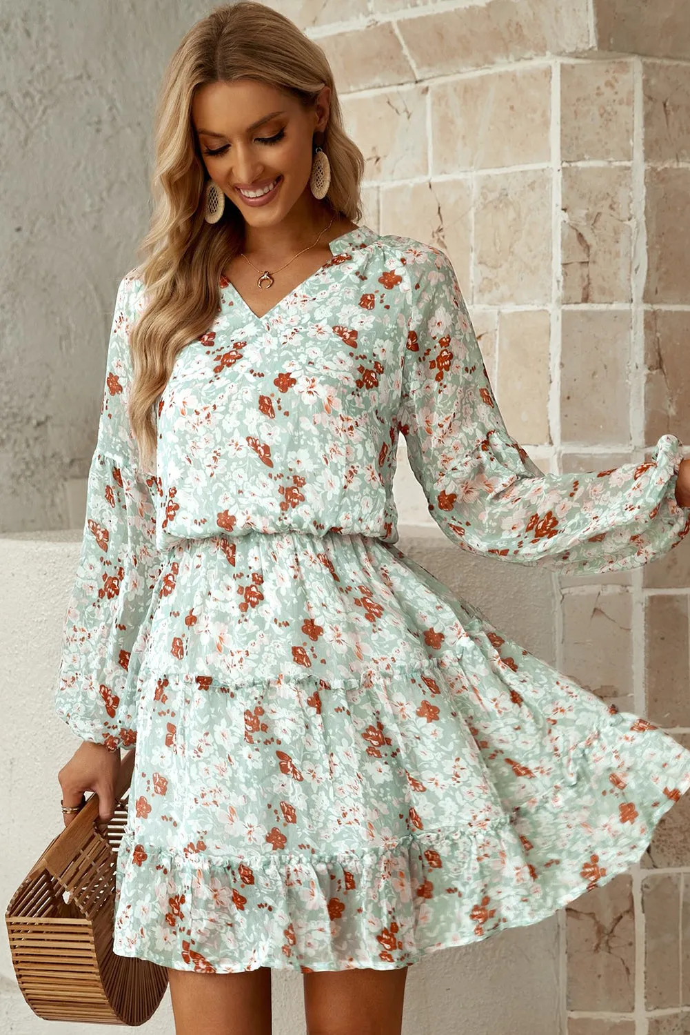 Boho Floral Mini Dress