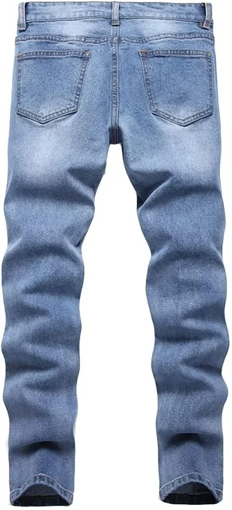 Boys Stylish Skinny Fit Stretchy Ripped Distressed Jeans Pants