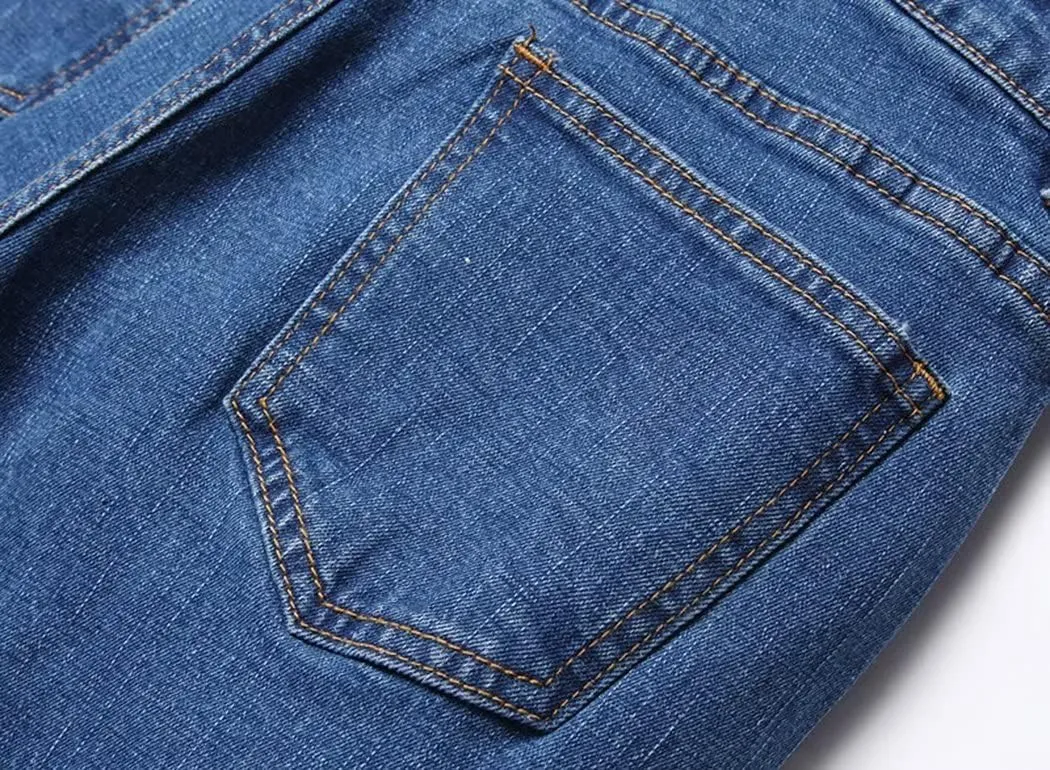 Boys Stylish Skinny Fit Stretchy Ripped Distressed Jeans Pants