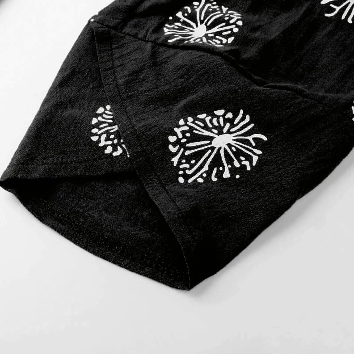 Capris Pants for Womens Cotton Linen Wide Leg Plus Size Cropped Pants Print Comfy Elastic Waist Sweatpants