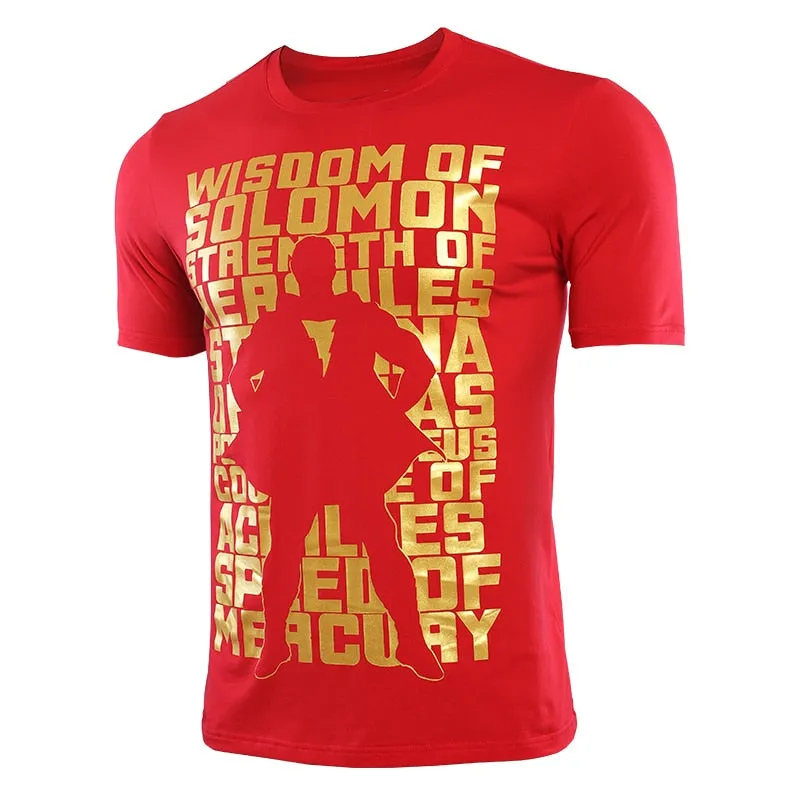 Casual SHAZAM Cotton T-Shirt for Men