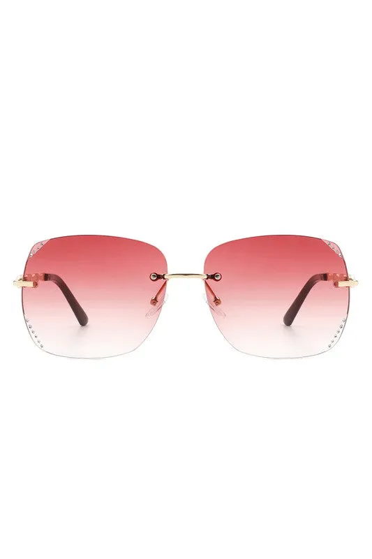 Classic Rimless Chic Square Sunglasses