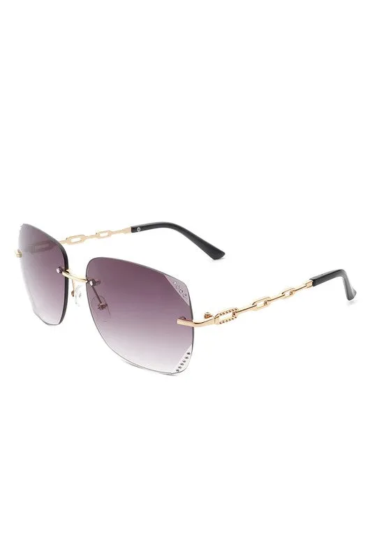 Classic Rimless Chic Square Sunglasses