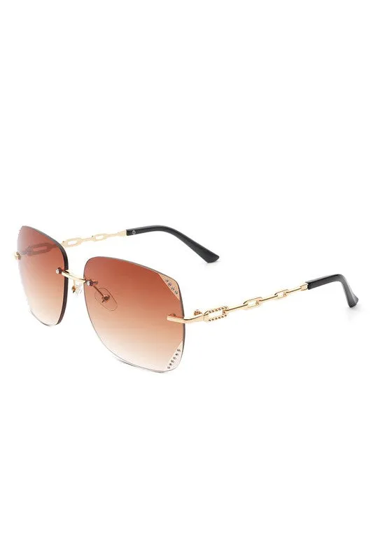 Classic Rimless Chic Square Sunglasses