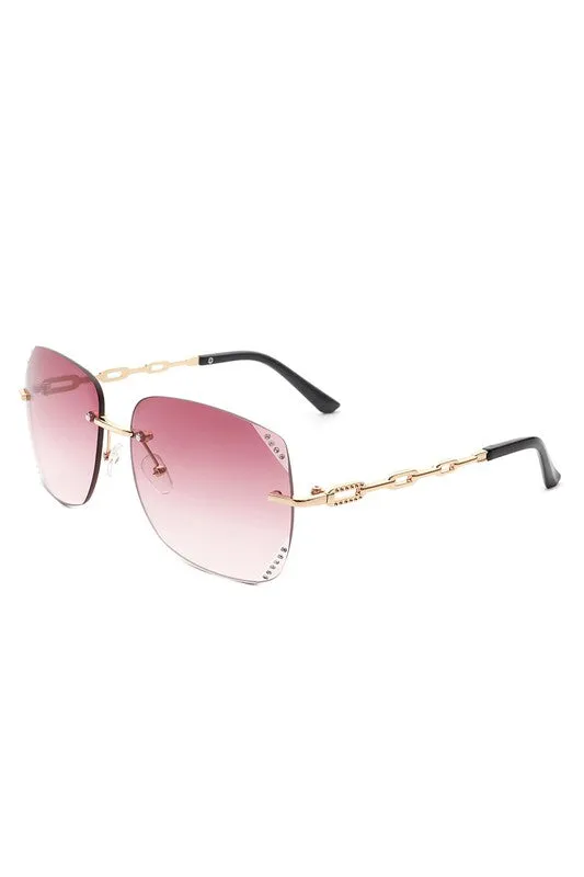 Classic Rimless Chic Square Sunglasses