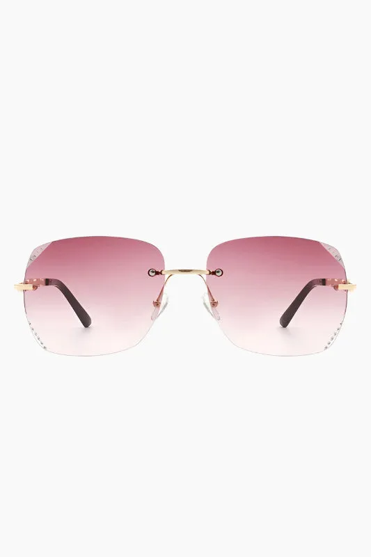 Classic Rimless Chic Square Sunglasses