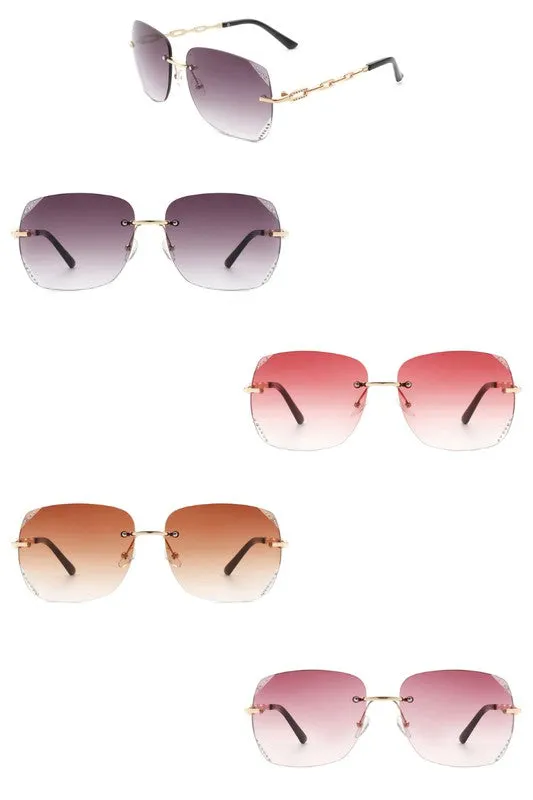 Classic Rimless Chic Square Sunglasses