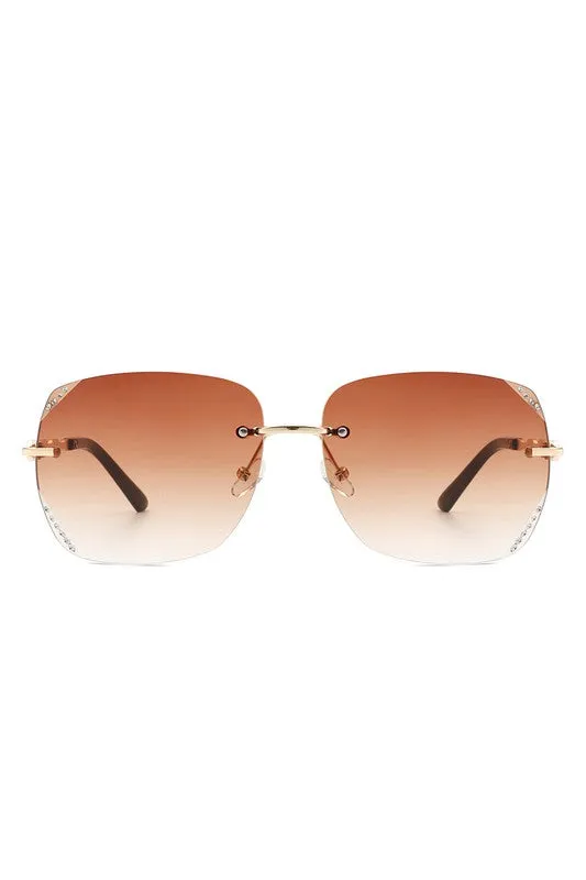 Classic Rimless Chic Square Sunglasses