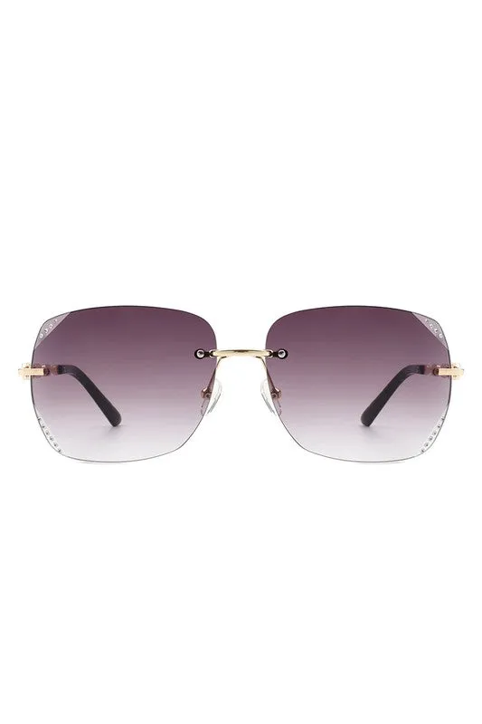 Classic Rimless Chic Square Sunglasses