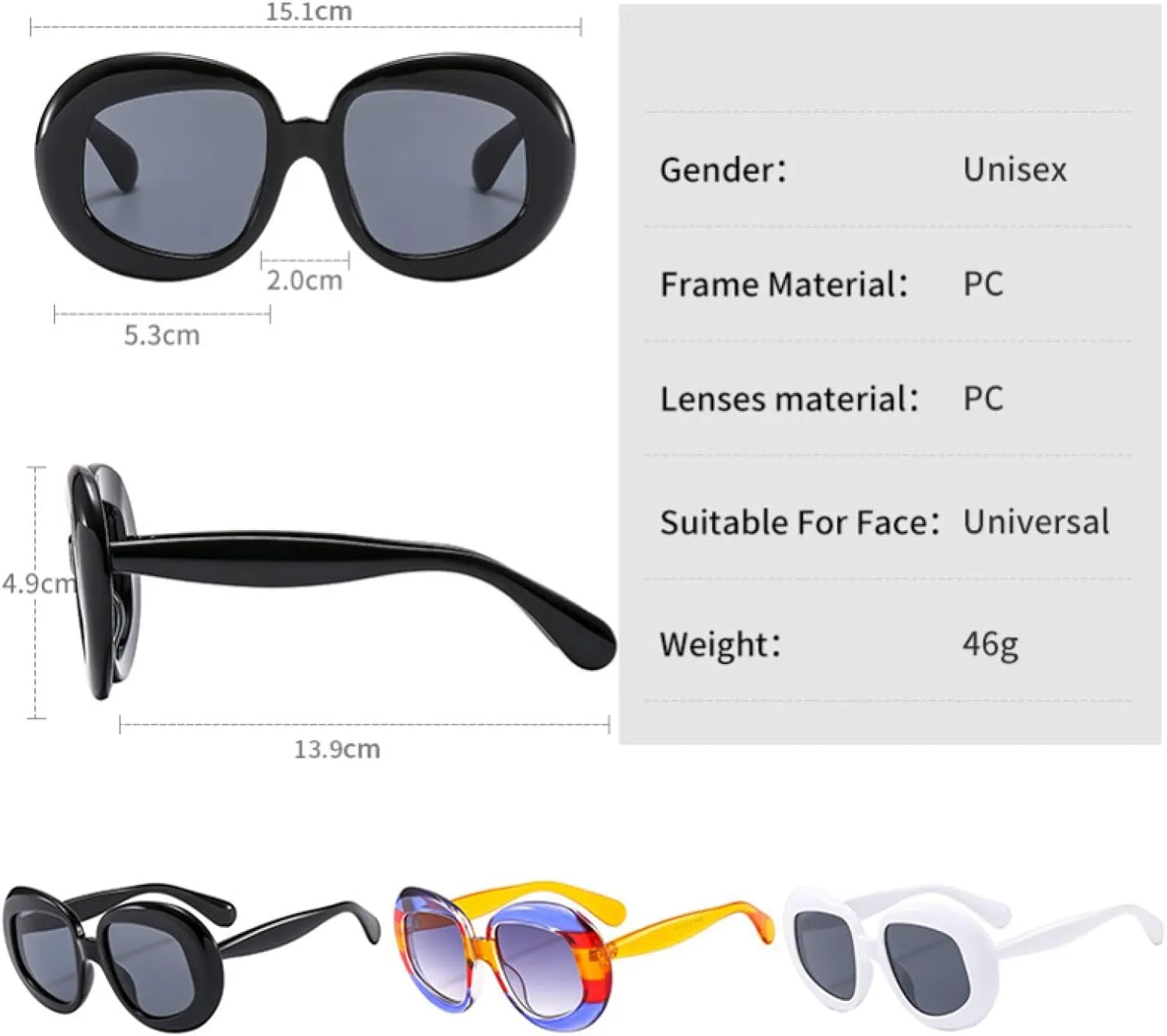 Colorful Punk Sunglasses for Women Popular Rainbow Cat Eye Fashion Gradient Color Uv400