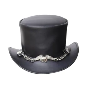 Eagle Band Style Leather Top Hat