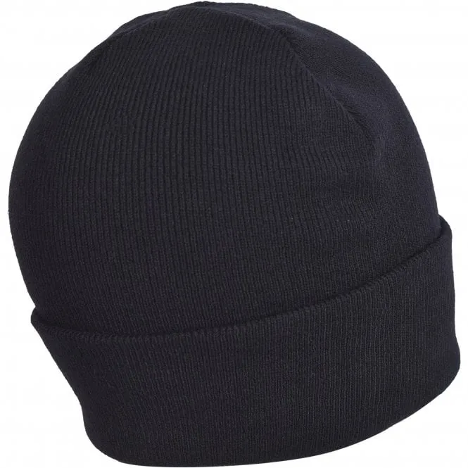 Embroidered Logo Beanie Hat, Black