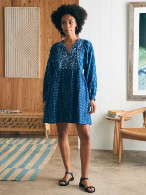 Faherty Brand Silk Blend Solstice Mini Dress in Sunburst Mix Print