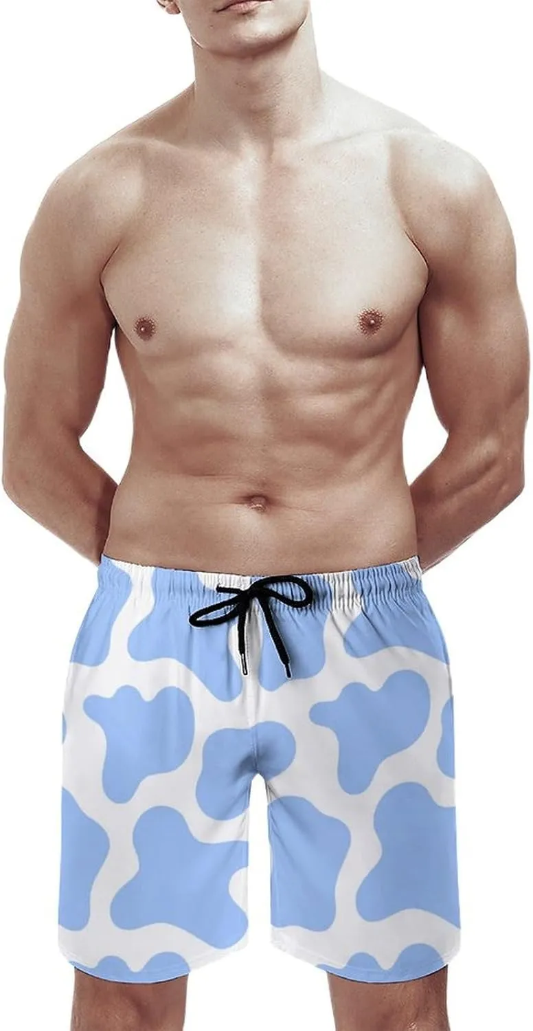 Funny Mens Swim Trunks Quick-Drying Breathable Beach Board Shorts with Mesh Lining Swimwear Bathing Suits