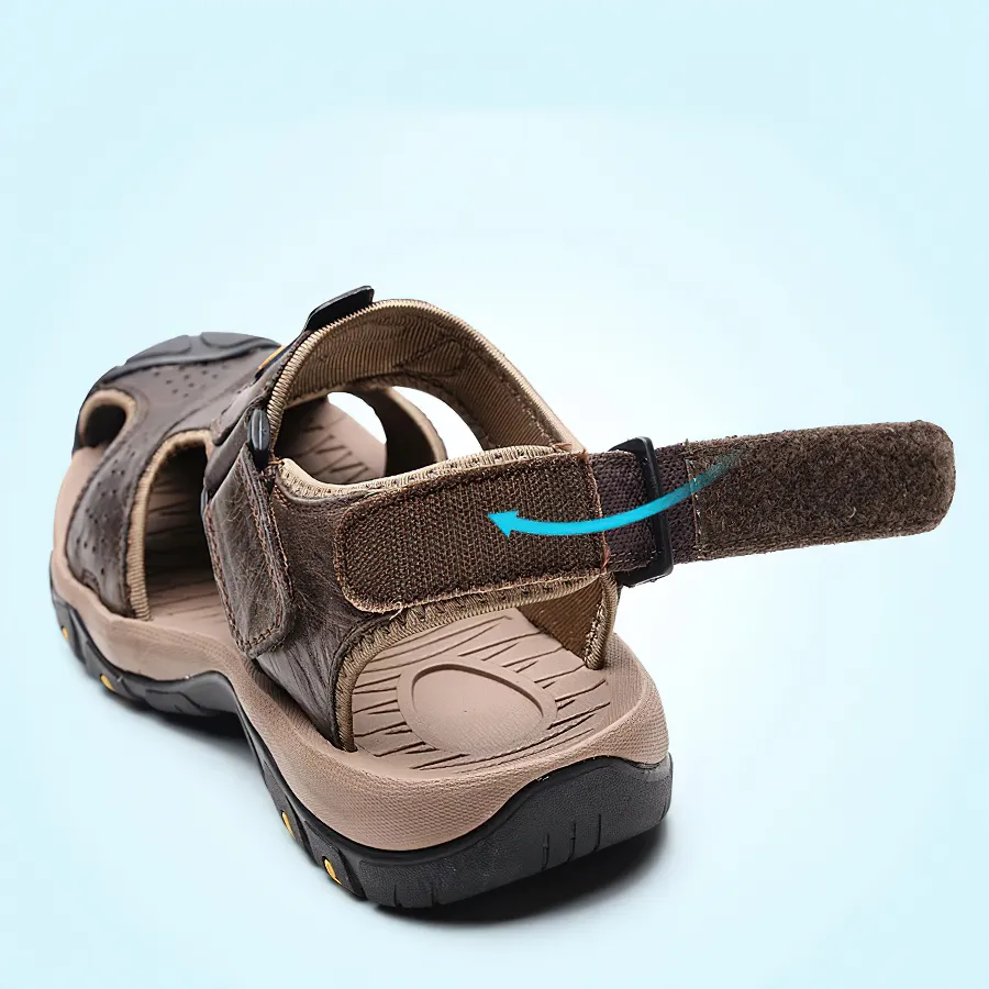 Genuine Leather Men's Summer Sandals With Soft Bottom / Male Breathable Non-Slip Casual Shoes