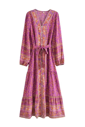 Gown Dress, Boho Maxi Dress, Loose Dress,  Amaryllis Nanda Devi