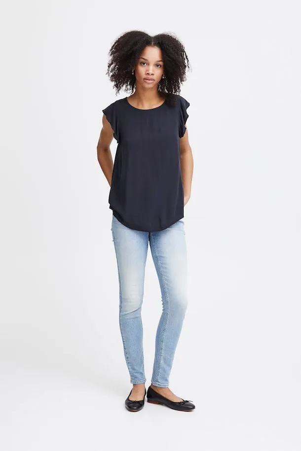 ICHI Marrakech Blouse in Black