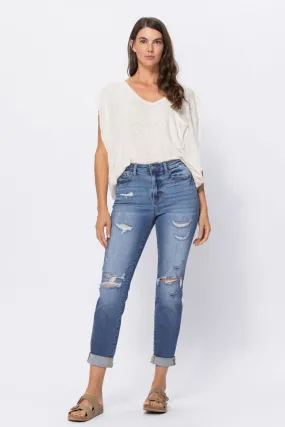 Judy Blue Hi Waist Cuffed Boyfriend