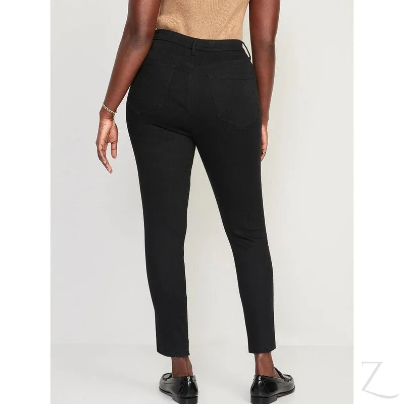 Ladies Extra High Rise Super Skinny Super Stretchy Strong Denim Jeans | Cropped | "Samina"