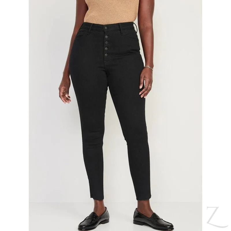 Ladies Extra High Rise Super Skinny Super Stretchy Strong Denim Jeans | Cropped | "Samina"