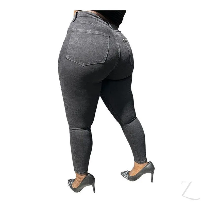 Ladies High Rise Super Stretchy Super Skinny Super Strong Denim Jeans | Plain | "Futhi"