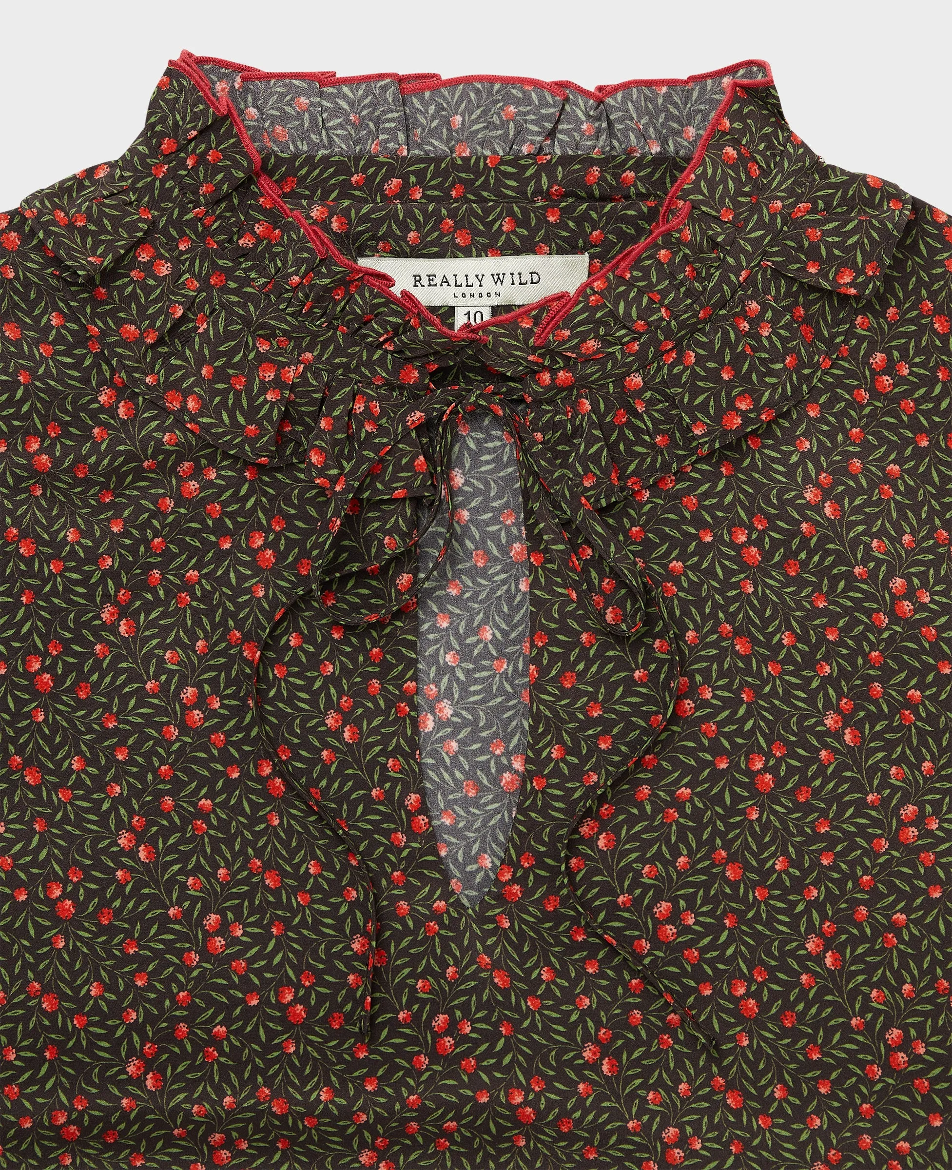 Liberty Print Silk Shirred Neck Blouse