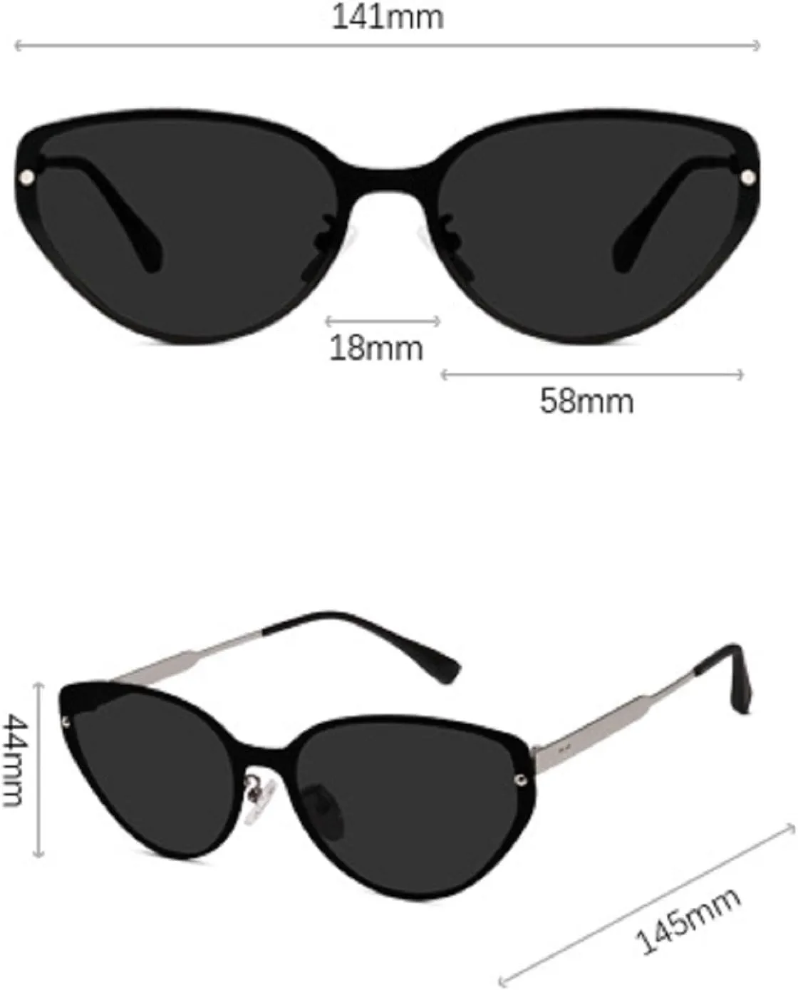 Melrose Vintage Small Cat Eye Sunglasses for Women Trendy Sun Glasses Retro Fashion Y2K Style Shades Eyewear P8702