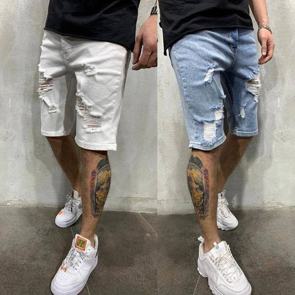 Men's Fashion Casual Slim Fit Stretchy Short Jeans