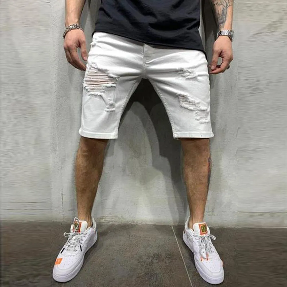 Men's Fashion Casual Slim Fit Stretchy Short Jeans