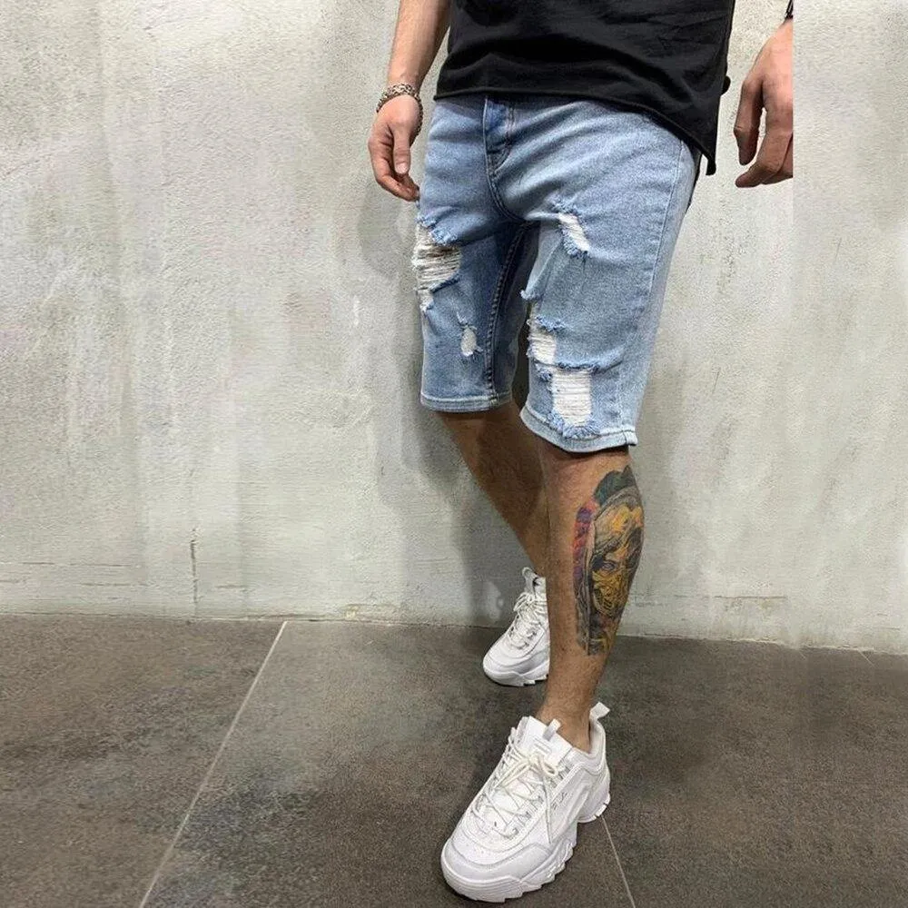 Men's Fashion Casual Slim Fit Stretchy Short Jeans