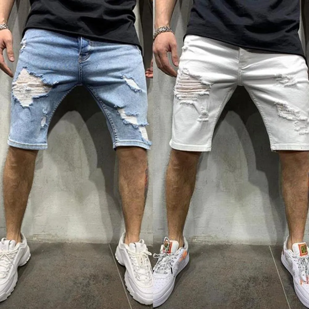 Men's Fashion Casual Slim Fit Stretchy Short Jeans