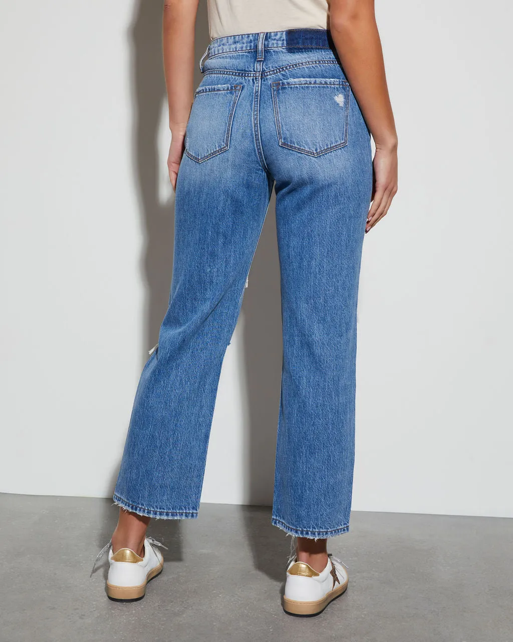 Odessa Distressed Straight Leg Jeans