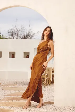 Olympia Asymmetrical One Shoulder Maxi Dress