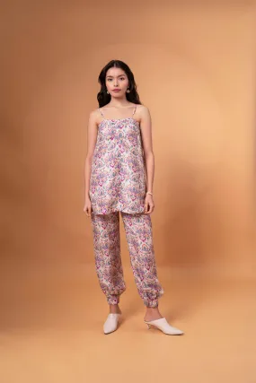 Pleated Bust Top With Pants Linen Co-ord