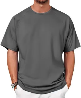 Round Neck Pullovers for Men Quick Dry Lightweight Breathable Summer Crewneck Workout Gym Shirt Sports Tops