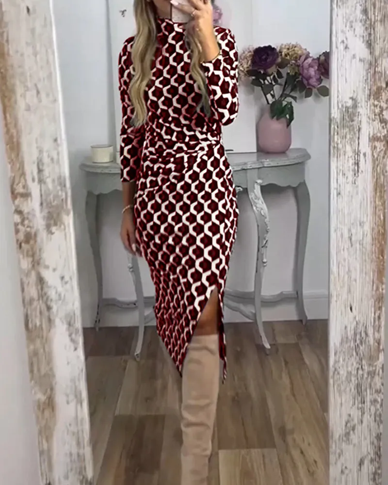 Selena | Elegant Dress with Scale Print