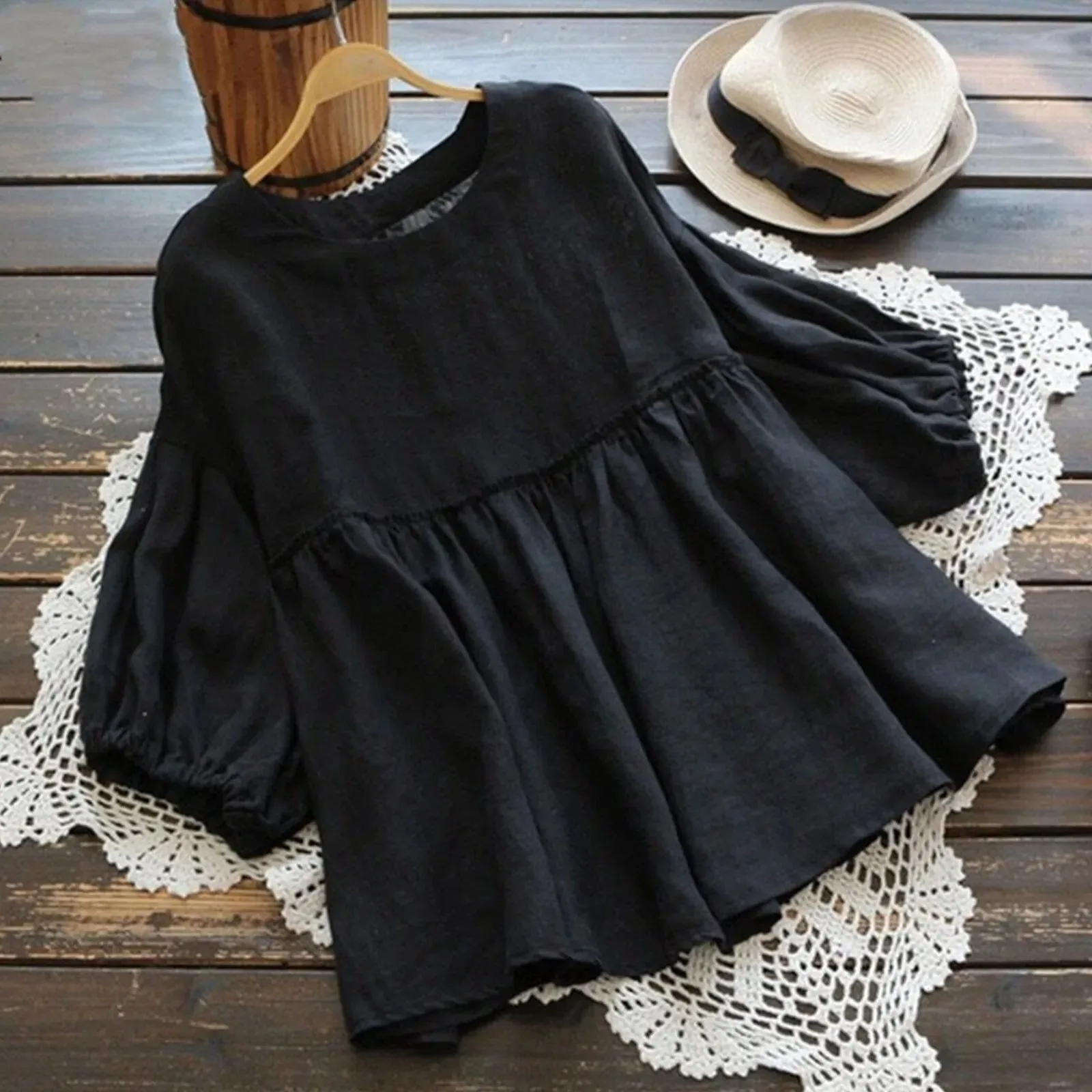Selene | Vintage Linen Blouse