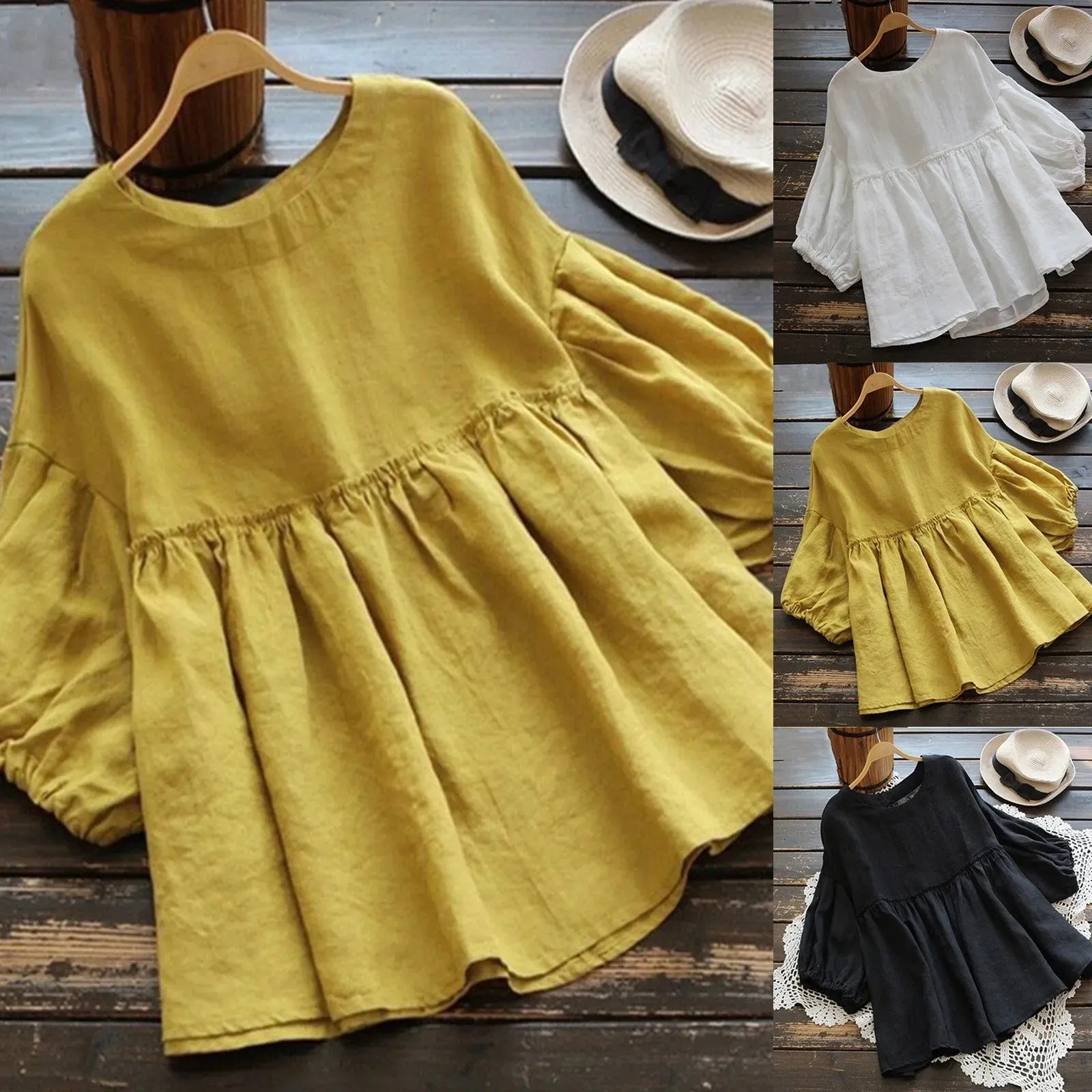 Selene | Vintage Linen Blouse