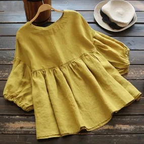 Selene | Vintage Linen Blouse