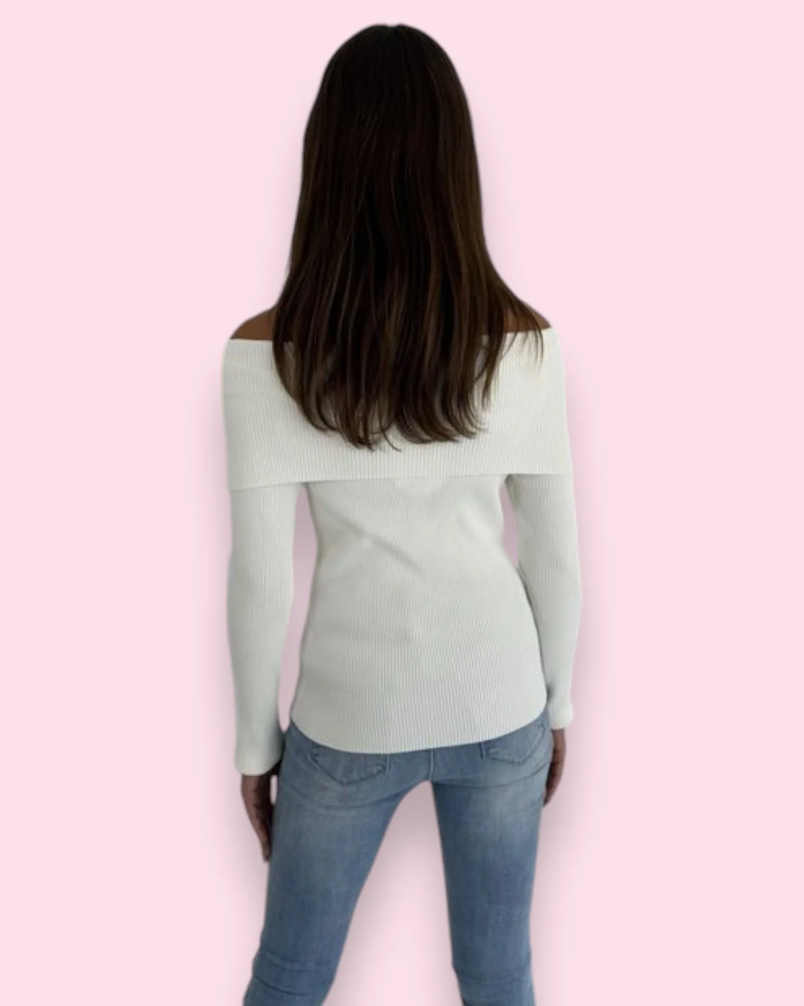 Shaelie Off Shoulder Knit - White