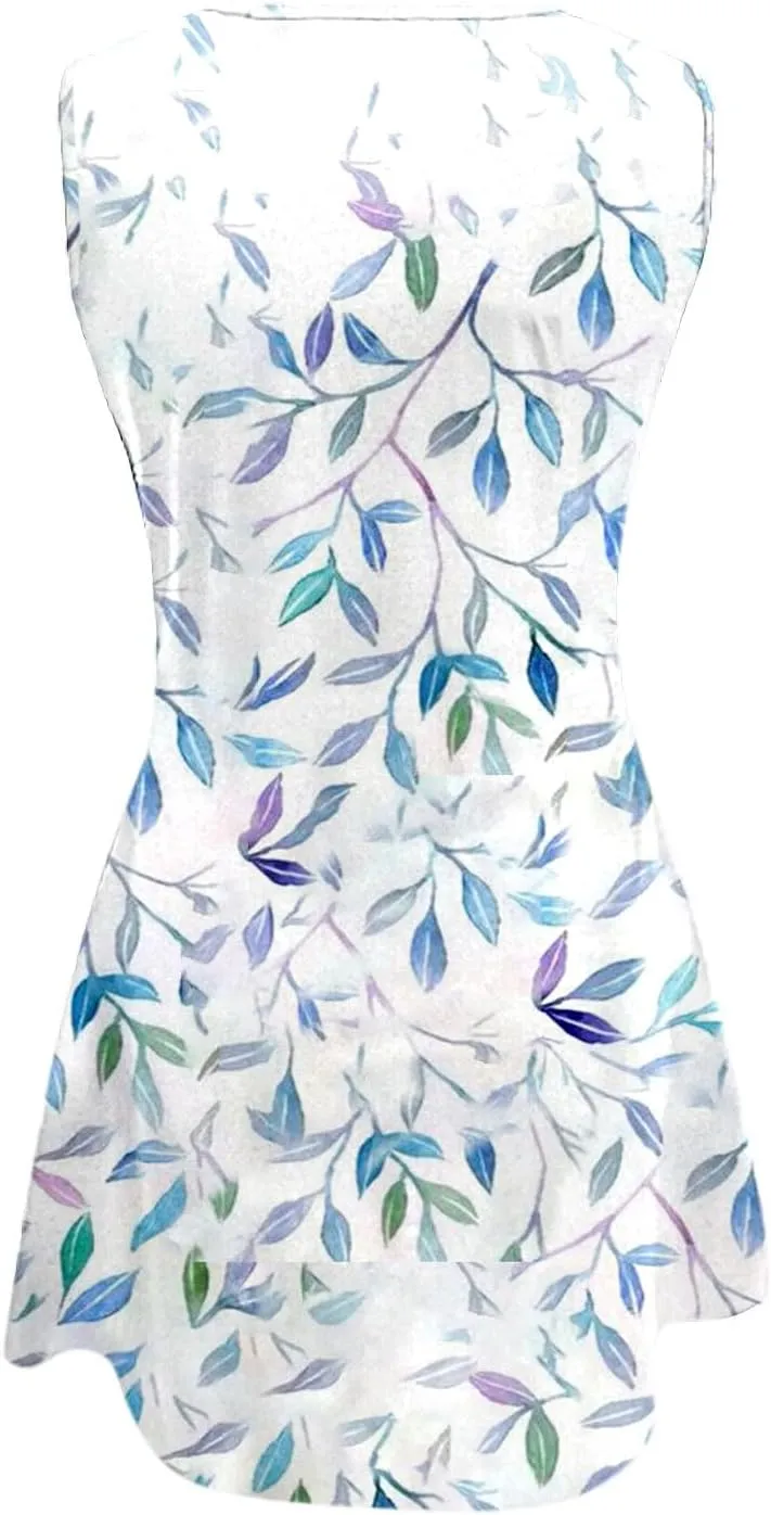 Short Summer Dresses Womens with Pockets Summer Casual Tank Dress Sleeveless Midi Beach Dress Women's Plus Size